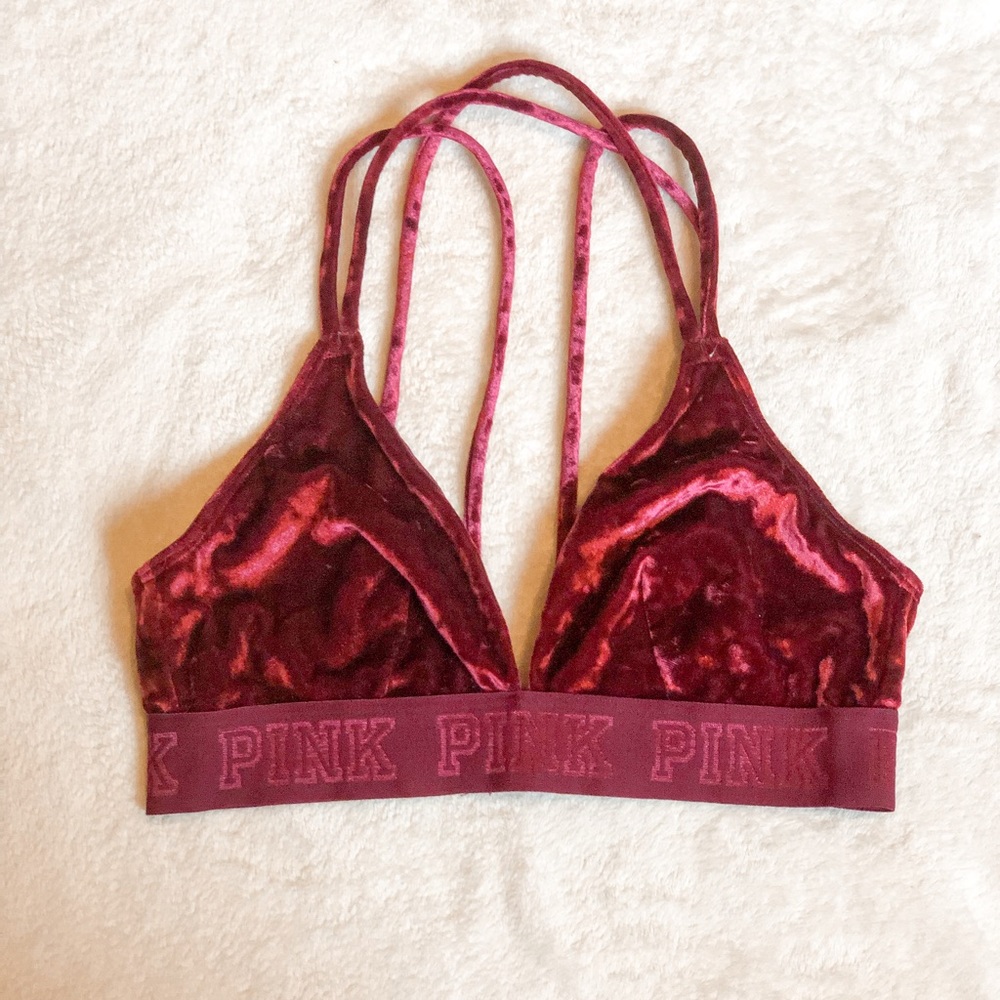 PINK Victoria’s Secret Velvet Maroon Bralette